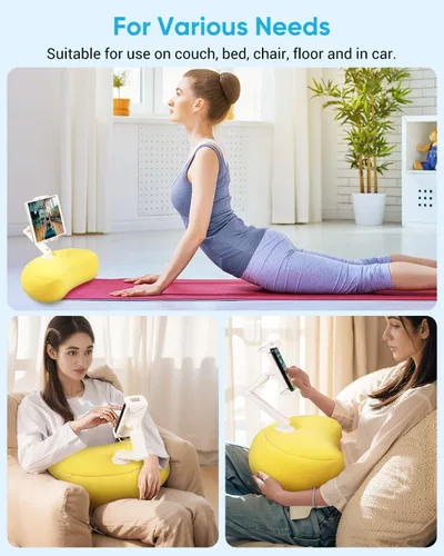 Vista 6 de NEARPOW Almohada con soporte para tablet, compatible con teléfono/tableta de 4.7 a 15.6 pulgadas, iPad, iPhone, Samsung, Google, Kindle, soporte