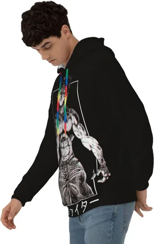 Vista 3 de PUMPIE Baki The Grappler - Sudadera con capucha para hombre, diseño de moda de invierno, sudadera con capucha casual