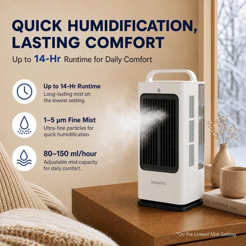 Vista 9 de Aires acondicionados portátiles, enfriador de aire evaporativo de 1700 ml con control remoto, mini aire acondicionado portátil oscilante de 120°