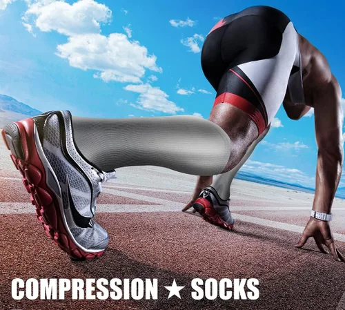 Vista 3 de CHARMKING - Calcetines de compresión para mujeres y hombres (3 pares), 15-20 mm Hg, el mejor apoyo para atletismo, running o ciclismo, mejora