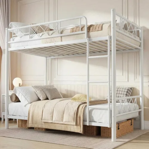 Vista 18 de Garvee Twin Size Loft Bed, Heavy Duty Metal Frame with Arched Guardrail, Flat Ladder Rung, and Steel Slat Support, No Box Spring Required, Space