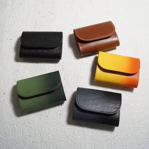 Vista 6 de COTOCUL Cartera pequeña para hombres y mujeres minimalista delgado tarjetero monedero hecho en Kioto, Japón, Negro -, Kurozankawa