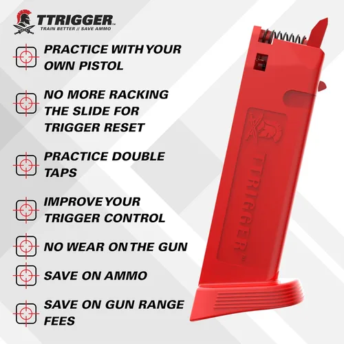 Vista 5 de Dry Fire Training Magazine for Glock 9mm, .357, .22, .40, .45 - Shooting Practice System with Audible & Tactile Trigger Feedback - Not Compatible