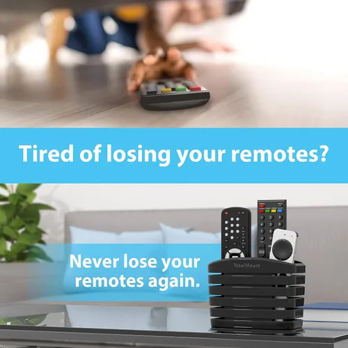 Vista 2 de TotalMount Remote Control Holder – Premium Quality and Extra Stable to Place Near Your TV, Bed, or Table (Medium – Fits Three Remotes, Premium Black)