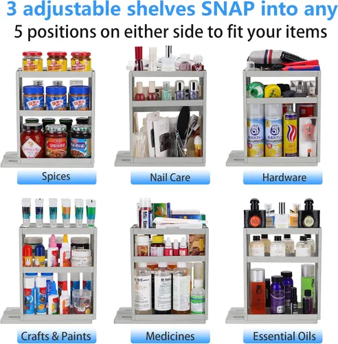 Vista 7 de Dutiplus Organizador de Medicinas 2 Estantes de Tres Niveles Gabinete Estante de Almacenamiento Organizador para Guardar Vitaminas, Suplementos