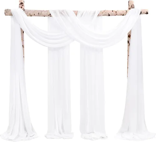 Vista 38 de Tela para Cubrir Arco de Boda, 4 Paneles 71 cm x 6,1 m Telas para Arco de Boda Azul Bebé para Ceremonia, Telas de Gasa para Decoración de Arco