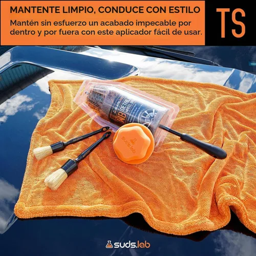 Vista 8 de Suds Lab TS - Aplicador de brillo de neumáticos, almohadilla de espuma reutilizable para neumáticos y cepillo Úsalo con gel para neumáticos