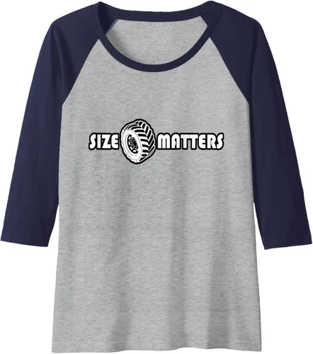 Vista 5 de Size Matters Shirt Tire Car Guy shirt Off Road Raglan Baseball Tee