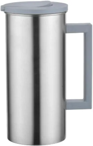 Vista 7 de Jarra térmica de acero inoxidable de 61 onzas, jarra de metal de doble pared con tapa/jarra de té, 1.8 litros (gris)