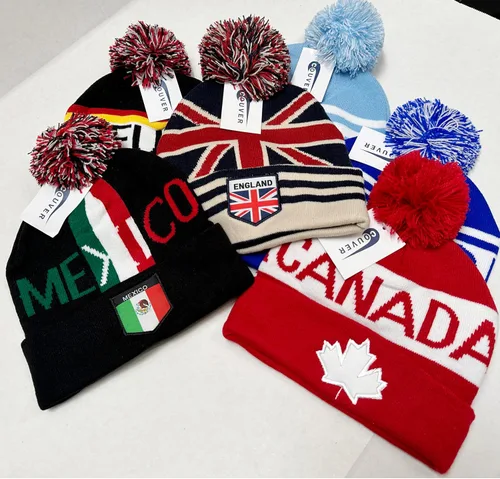 Vista 5 de COUVER Gorro con pompón de equipo de fútbol