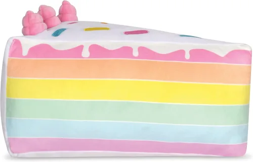 Vista 3 de iscream Kawaii Rainbow Layer Cutie Cake - Almohada de forro polar bordada de 15 x 8 pulgadas