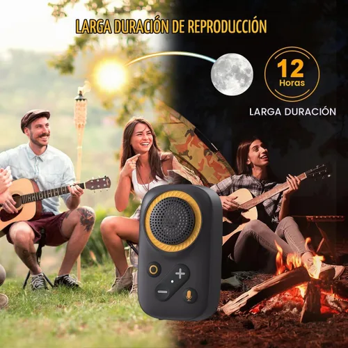 Vista 5 de Altavoz Bluetooth portátil, Bluetooth 5.4 Clip en altavoz inalámbrico con micrófono, función TWS, 12 horas de reproducción, IPX5 impermeable, mini