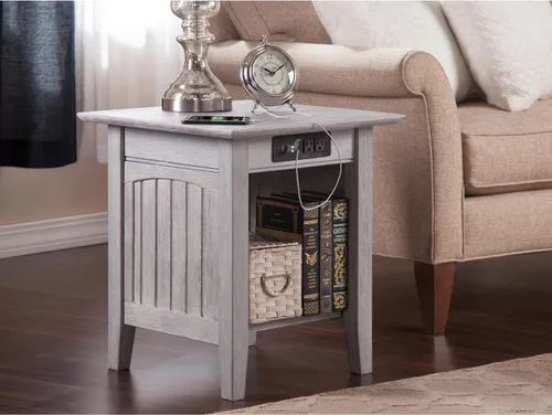 Vista 4 de Mesa Atlantic Furniture AH13312 Nantucket, mesa auxiliar, Madera, Driftwood