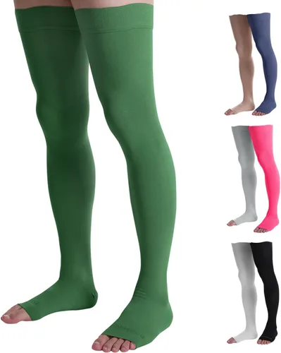 Vista 14 de Doc Miller Thigh High Compression Socks 20-30mmHg Open Toe, Varicose Veins, Calf, Leg & Ankle Support, Pregnancy & Maternity Stockings, Small to