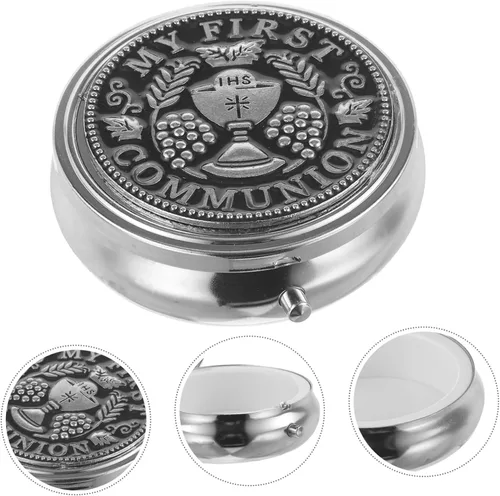 Vista 8 de BESPORTBLE Caja de recuerdo católico, caja de regalo de rosario, caja de metal, rosario sagrado rosario, collar de aleación de zinc, caja