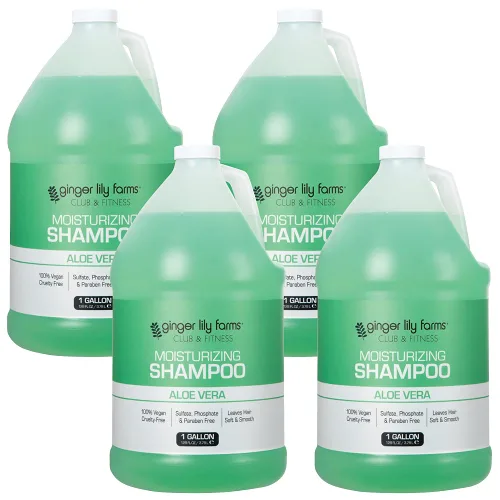 Vista 8 de Ginger Lily Farms Club & Fitness Champú hidratante para todo tipo de cabello, 100% vegano y libre de crueldad, aroma a aloe vera, repuesto de 1
