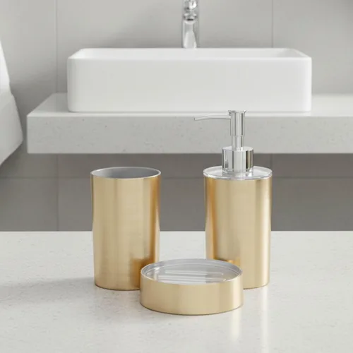 Vista 9 de Bandeja dispensadora de taza de jabón de oro cepillado dorado Draining soap bar holder, for bath and kitchen sink, countertop, modern decor, Gold
