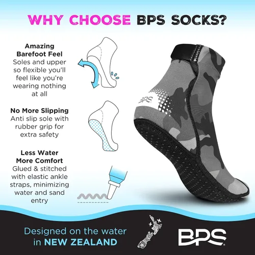 Vista 22 de BPS "Second Skin" - Calcetines de voleibol de playa ultra flexibles de secado rápido, calcetines de fútbol de arena, botines de deportes acuáticos