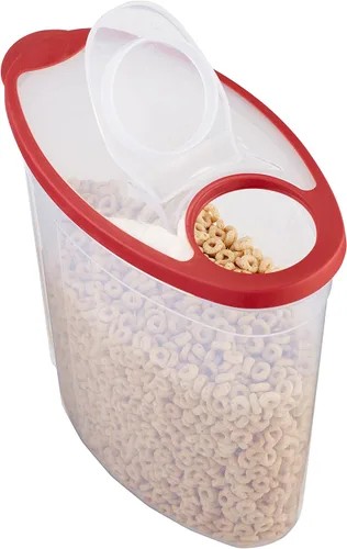 Vista 5 de Rubbermaid contenedor para cereales transparente tapa roja (1,5 galones) – 1783748., Rojo