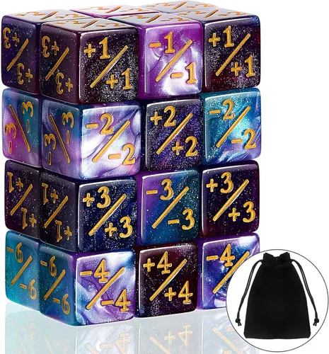Vista 8 de Sumind 24 piezas contadores de dados de vida de Magic - contadores +1/+1 de comandante, fichas de refuerzo, dados de 6 lados, contador de lealtad