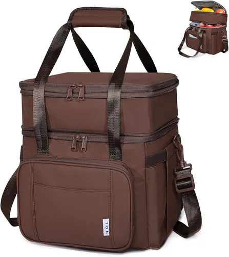 Vista 9 de Bolsa de almuerzo aislada NOL Natural Organic Lifestyle para adultos, bolsa de almuerzo grande de doble capa expandible a prueba de fugas, bolsa