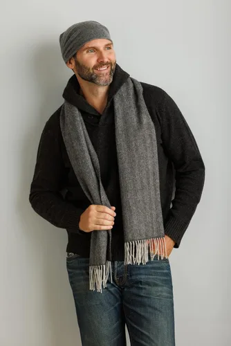 Vista 3 de Bufanda masculina Fishers Finery, 100 % cachemira de 2hebras, sin pelusa
