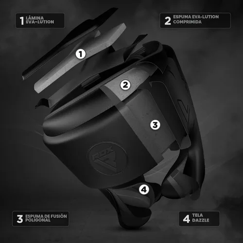 Vista 7 de RDX Casco de boxeo, entrenamiento de MMA, Kara acolchado ajustable, casco de Muay Thai, Kickboxing, Sparring, Artes Marciales, Karate, casco