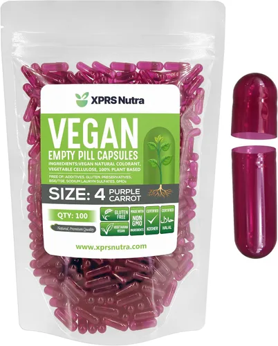 Vista 16 de XPRS Nutra Tamaño 4 Cápsulas vacías - 100 unidades de pequeñas cápsulas veganas vacías - Píldoras vegetarianas DIY para rellenar con vegetales - Agua