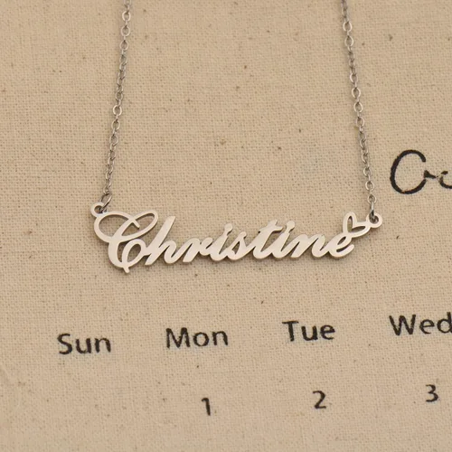 Vista 5 de HUAN XUN Collares personalizados con dije de inicial para mujer en oro y plata