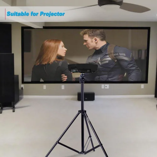 Vista 5 de Pyle Soporte de trípode portátil para mini proyector con rotación de 360°, altura ajustable de 27.6 a 78.7 pulgadas, montaje de tornillo universal