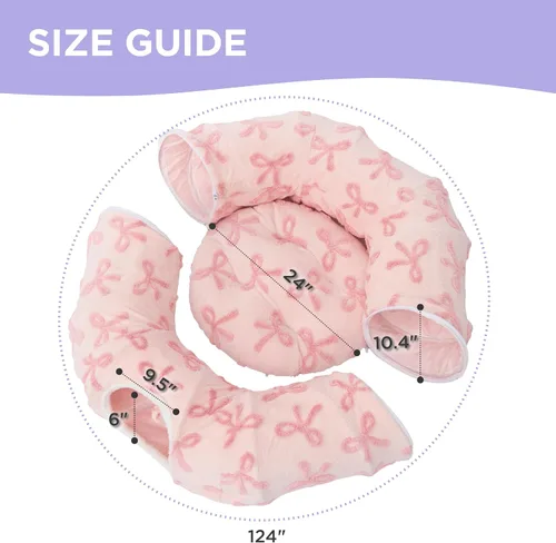 Vista 5 de Lesure Donut - Linda cama de túnel para gatos jacquard, grande, juguetes Arco Rosa Taffy