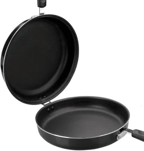 Vista 6 de IBILI - Sartén antiadherente de doble cara para tortilla de 5.5 pulgadas Fabricada en España Sartén para frittata con fácil volteo, aluminio