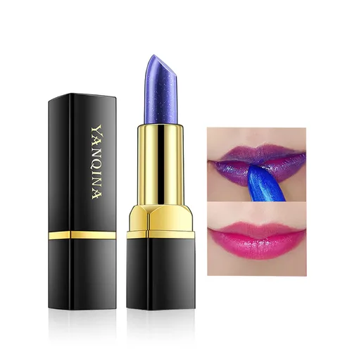 Vista 9 de Lápiz labial que cambia de color, Bálsamo labial mágico que cambia de color (Negro a Rojo ladrillo), Lápiz labial hidratante natural Labiales