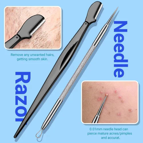 Vista 6 de TsMADDTs Extractor de espinillas, herramienta de tratamiento de acné, kit de eliminación de comedones para manchas, puntos blancos, kit