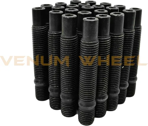 Vista 4 de 4 espaciadores de rueda centrados en bujes de 0.394 pulgadas y 0.98 pulgadas + negro 12x1.5 Racing Stud conversión compatible con BMW E36 E46 E90