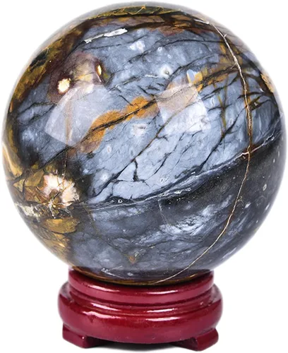 Vista 127 de JIC Gem Piedra Natural de Jaspe Africano Cristal de Curación Esfera Adivinación Bola de Piedra Preciosa, Feng Shui Reiki Aura Decoración