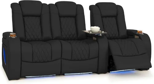 Vista 24 de Seatcraft Asientos de cine en casa Virtuoso LT Tawny Single reclinable Leonado