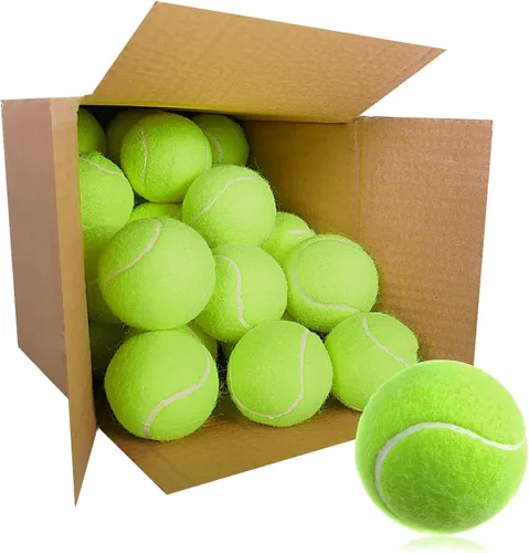 Vista 7 de GKK Paquete de 27 pelotas de tenis, pelota de tenis de entrenamiento sin presión, pelotas de tenis a granel para jóvenes, principiantes, mascotas