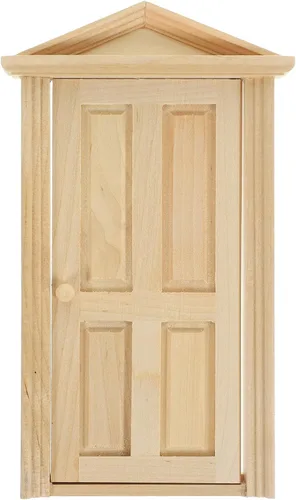 Vista 9 de Zerodeko Puerta en miniatura de madera 1 12 escala modelo de puerta de casa de muñecas con función de apertura para decoración de mini casa