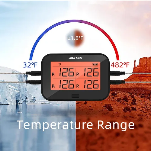 Vista 8 de Termómetro digital Bluetooth para carne con 4 sondas, termómetro de carne de lectura instantánea para parrilla, función de alarma de temperatura