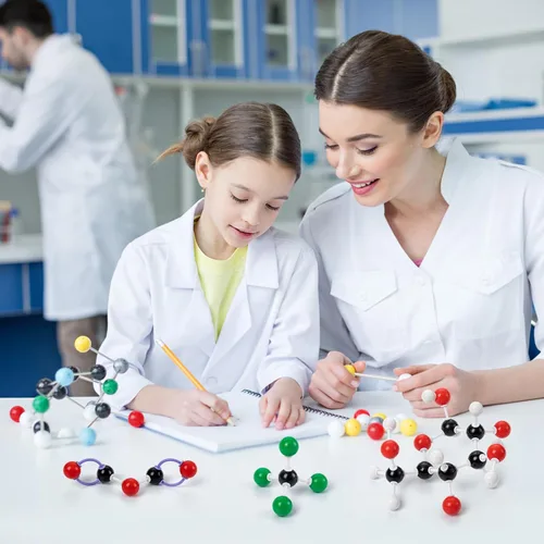 Vista 3 de HFKPJRT Kit de modelo molecular, 208 piezas de modelo molecular, química orgánica, kits de modelo de elementos atómicos para lecciones de química
