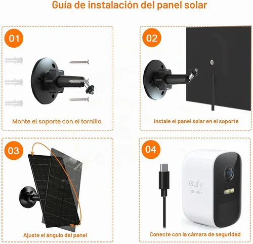 Vista 6 de Zivif - Panel solar de 7 W para cámaras de seguridad, puerto micro USB y USB-C, color negro 7 W - negro