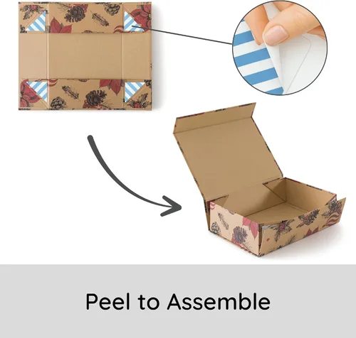 Vista 3 de Soul & Lane Caja de regalo de Navidad con tapa, 12.5 x 9.0 x 3.5 pulgadas, caja de regalo magnética de Navidad para regalos con diseño navideño