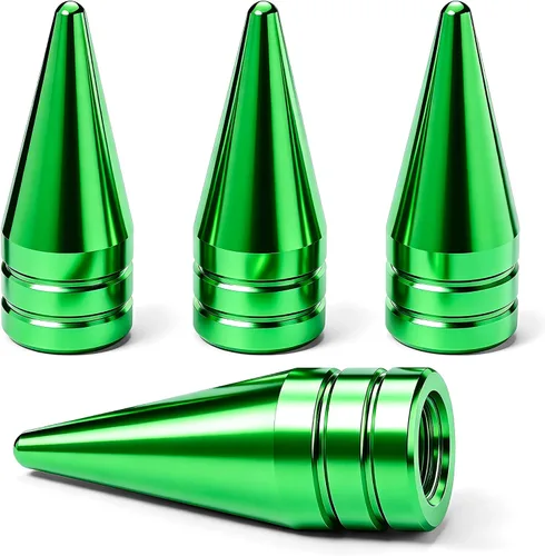 Vista 73 de 4 piezas de tapas de válvula de rueda con forma de punta, válvula de rueda de aleación de aluminio con punta, cubiertas universales de válvula