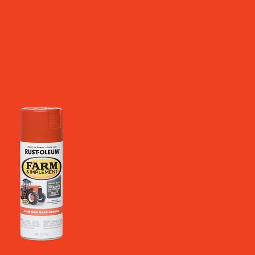 Vista 2 de Rust-Oleum 280135 Pintura en aerosol para granjas e implementos, 12 onzas, color naranja Allis Chalmers, (paquete de 1)