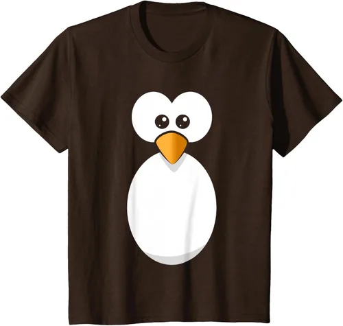 Vista 35 de Camiseta divertida con diseño de cara de pingüino o disfraz fácil, color negro, talla S