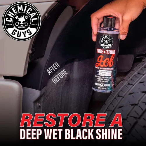 Vista 8 de Chemical Guys, Gel para neumáticos y moldura para plástico y goma, restaura