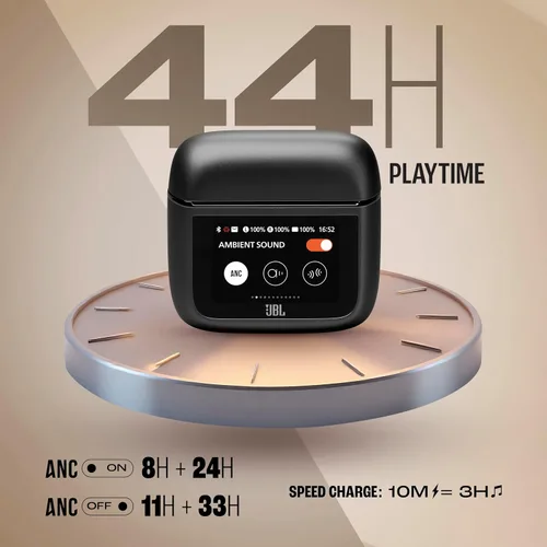 Vista 5 de JBL Tour Pro 3 True Wireless Earbuds, cancelación inteligente de ruido Negro