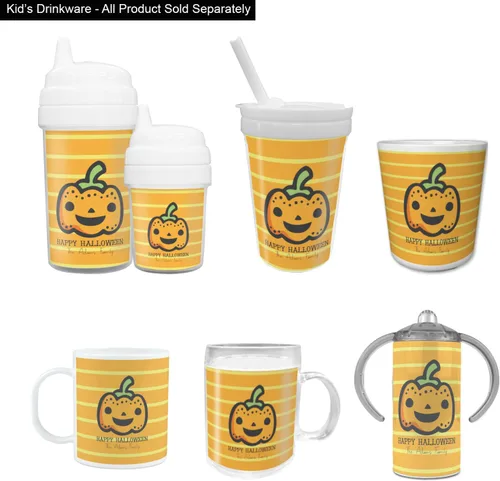 Vista 3 de YouCustomizeIt Taza de plástico personalizada para niños con calabaza de Halloween