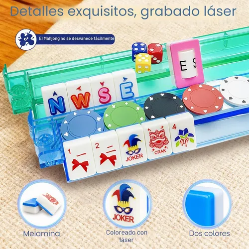 Vista 5 de Deluxe American Mahjong - Juego de 166 azulejos de diseño único